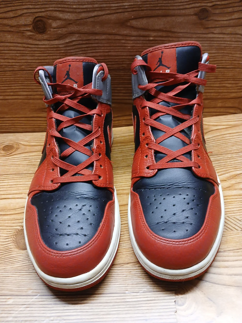 Vintage Nike Air Jordan Mid Fire Red Gray Men’s High-Top Basketball Sneakers